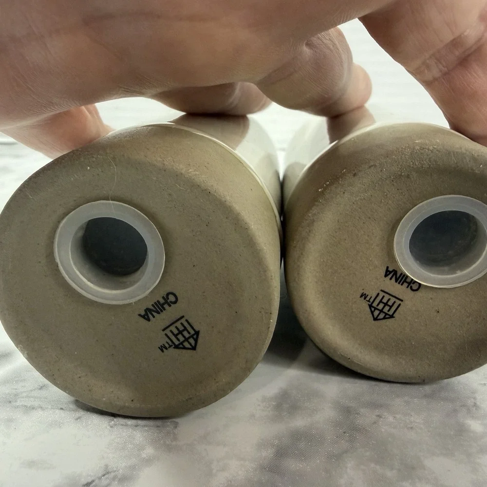 Hearth & Hand Stoneware Salt & Pepper Shakers Cream Tan P S Joanna Gaines EUC